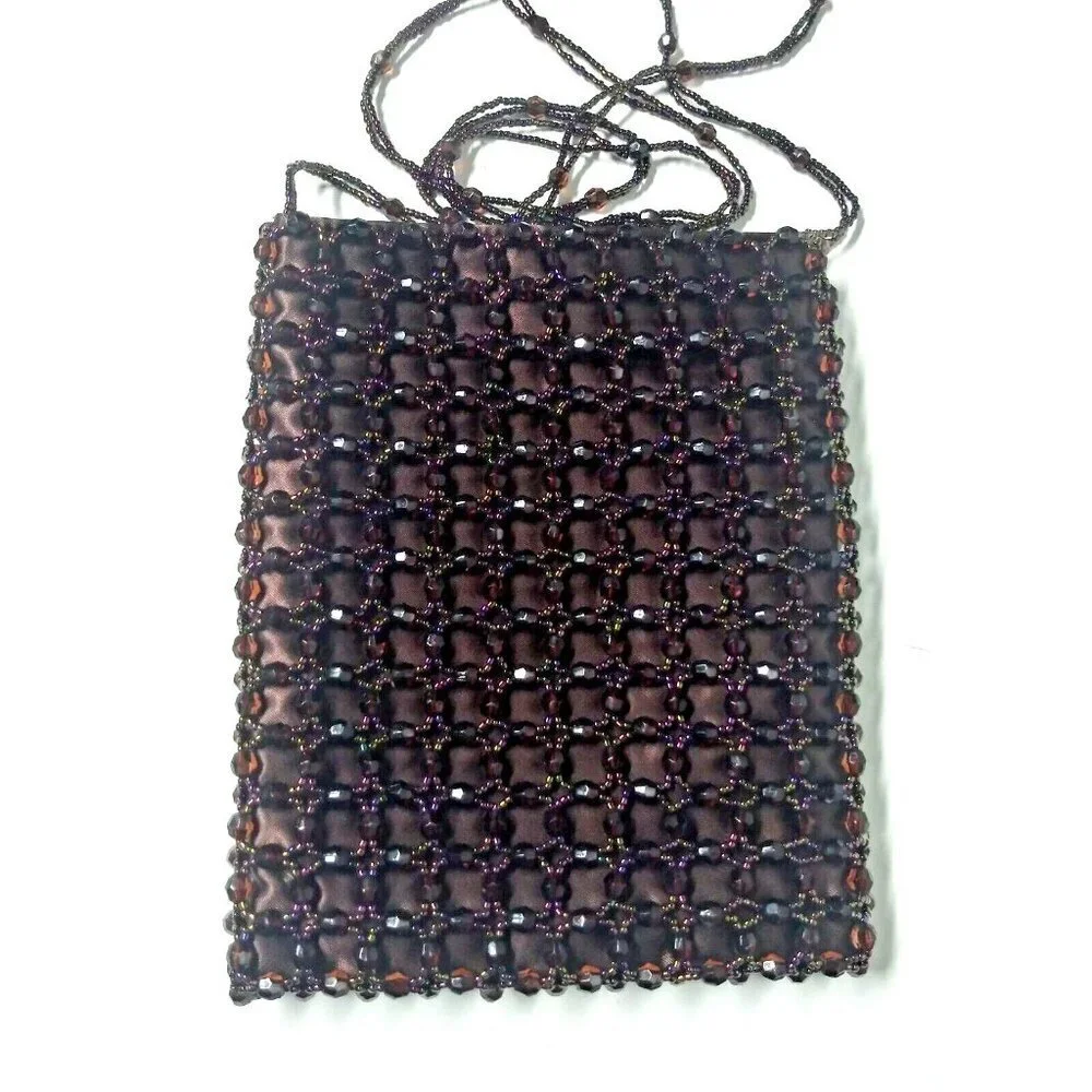 Valerie Stevens Beaded Purse Brown evening bag Crossbody bag Formal prom